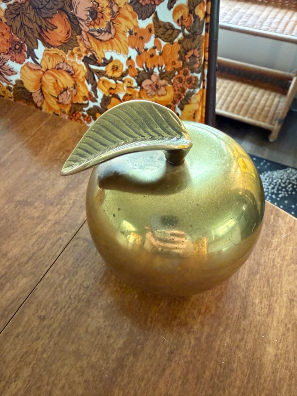 Vintage Brass Apple Decorative Accent Paperweight